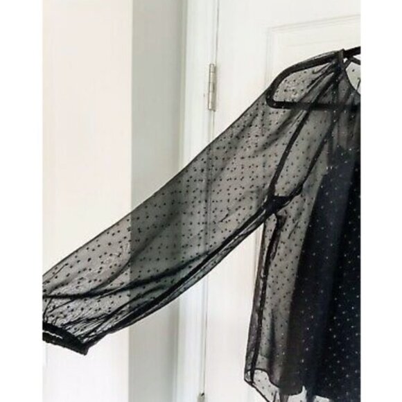 NWT J. Crew Point Sur Black Sheer Blouse P1258 - Picture 4 of 5